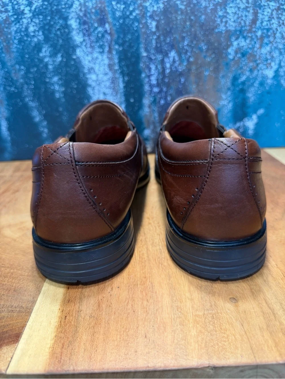 Clarks Classic Unstructured Brown Leather Slip-On Loafers Men’s Size 10 VGUC